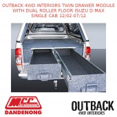 OUTBACK 4WD INTERIORS TWIN DRAWER DUAL ROLLER ISUZU D-MAX SINGLE CAB 12/02-07/12